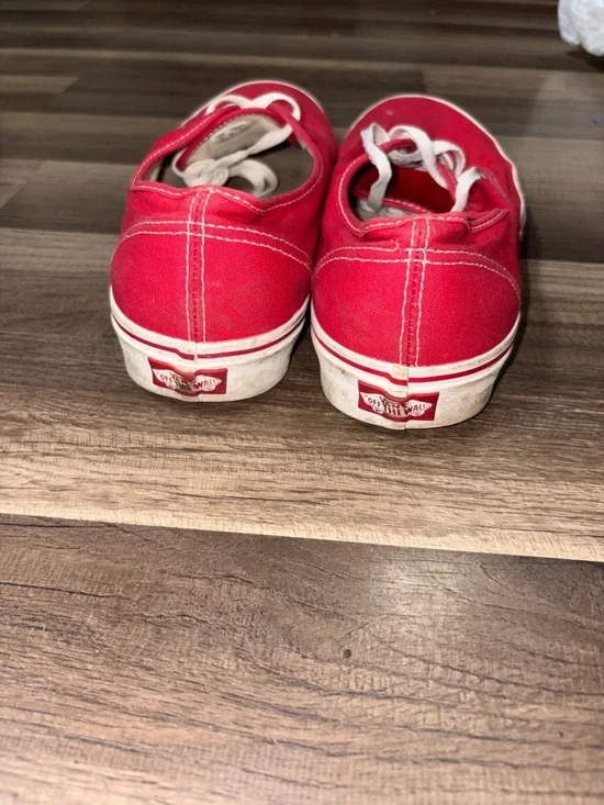 Vans Red Low-Top Canvas Sneakers with White Accents - Picture 2 of 5